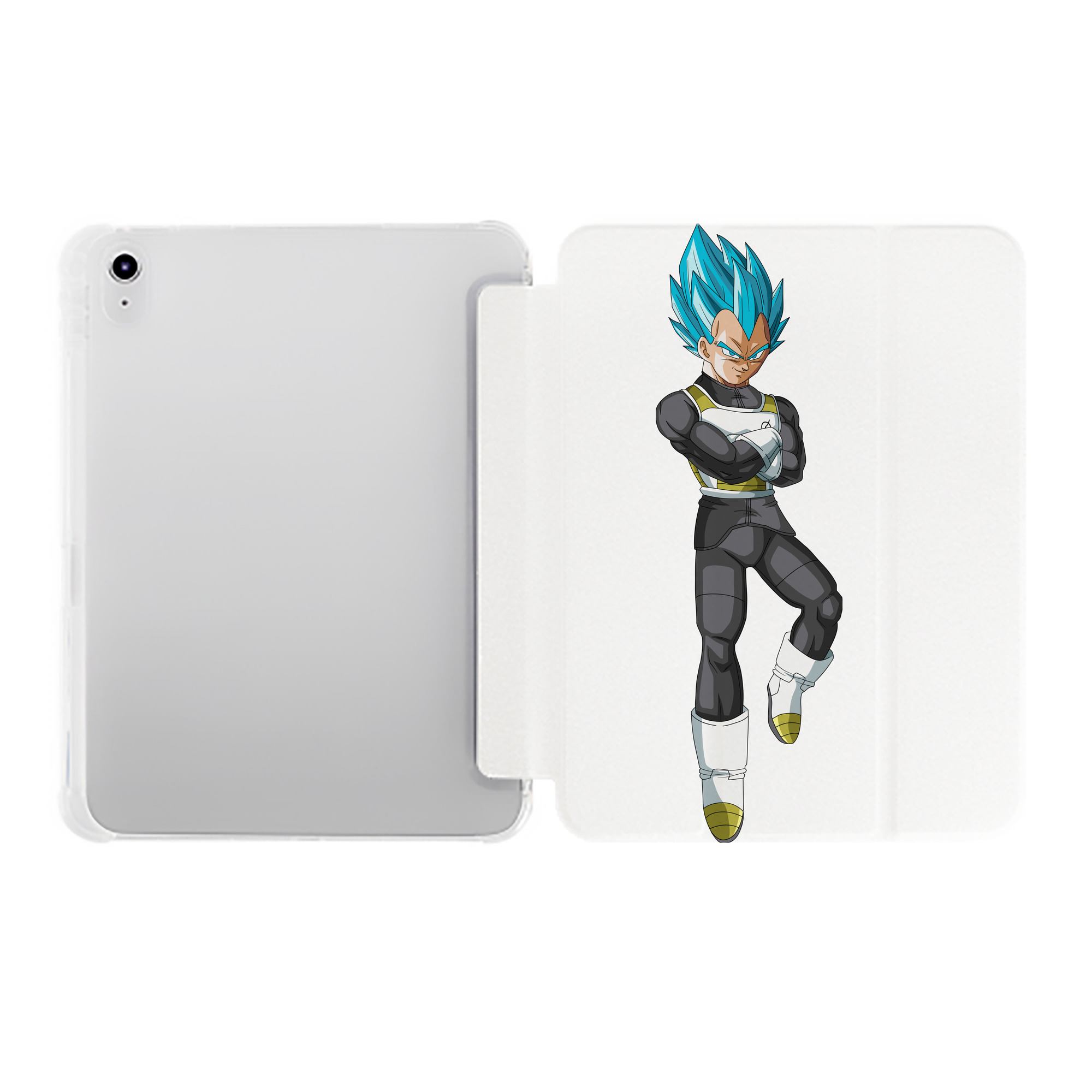 （画像用） ドラゴンボール ベジータ四世（Bejīta Yonsei）DRAGON BALL Vegeta IV IPad ケース ペン収納付き 三つ折りスタンド PUレザー×シリコン 対応機種9.5/10.5/10.9インチ